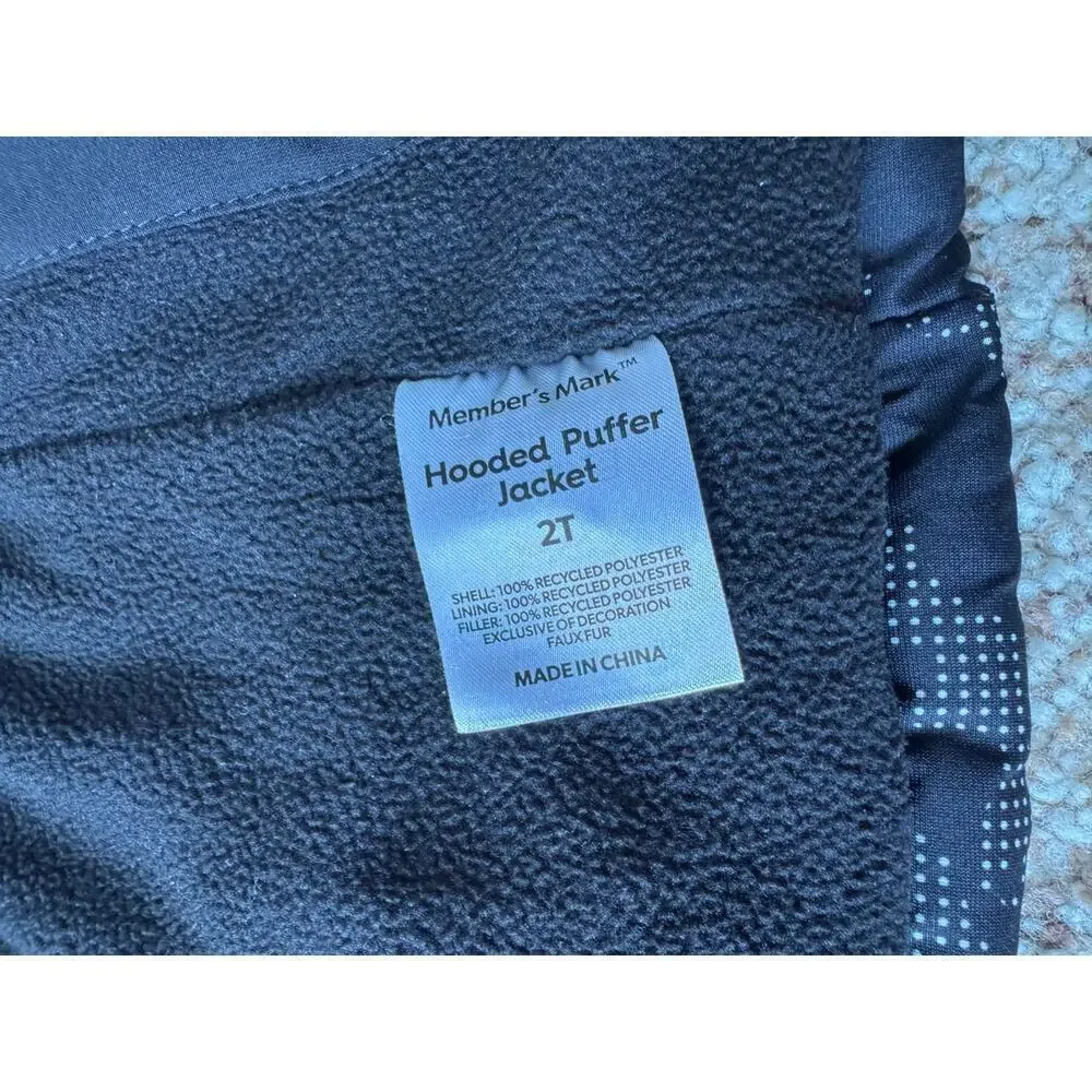 Members Mark Boys winter jacket, size 2T; Black